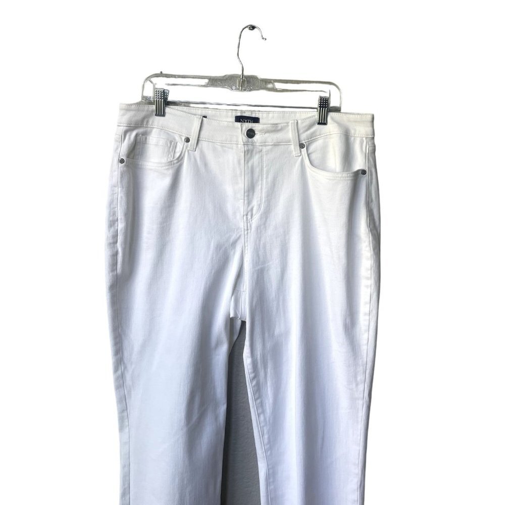 NYDJ Sheri Slim Lift Tuck Technology Size 14 High Rise High Waist White Jeans - Picture 5 of 13
